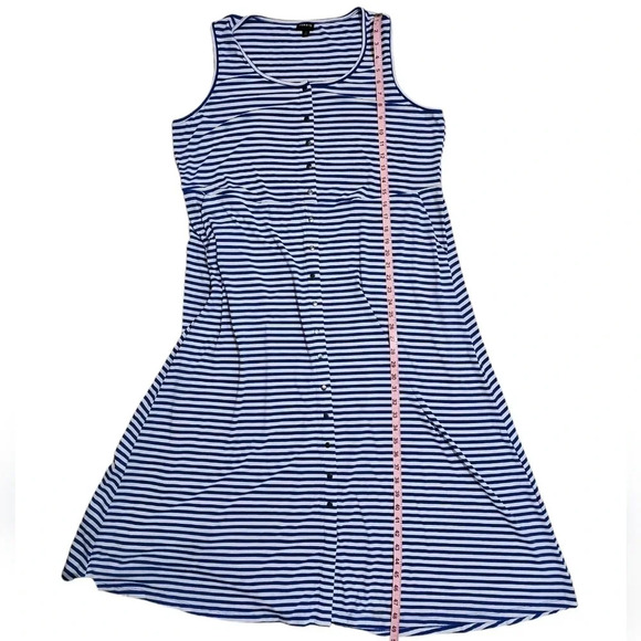 Torrid 2X Blue White Striped Maxi Dress Nautical Button Front Jersey Coastal Y2K - Picture 7 of 7